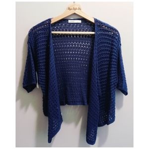 3/$25 Old Navy Blue Knit Short Sleeve Shrug Top Petites‎